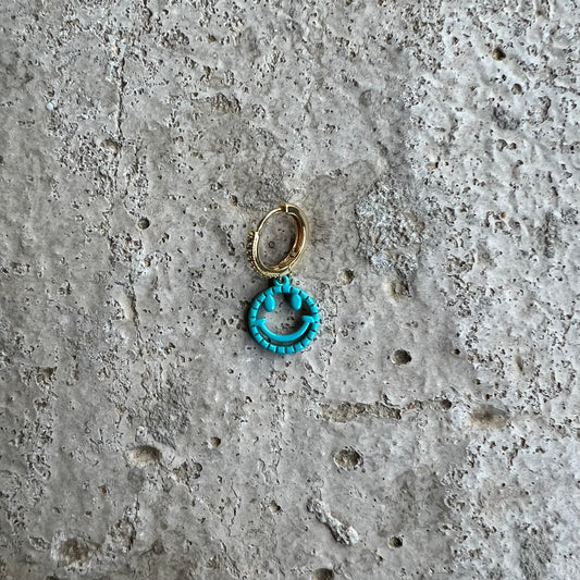 Ohrring 'HAPPY' in Blau