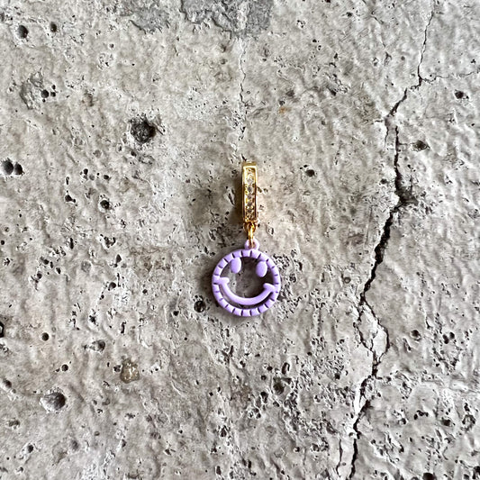 Smiley 'HAPPY' in Flieder