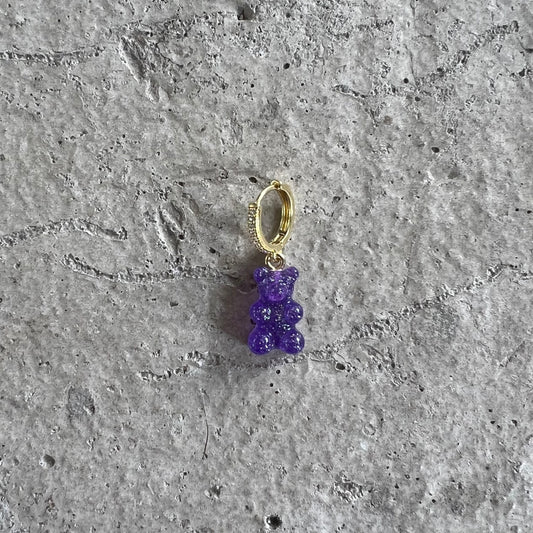 Ohrring 'JELLY GLITTER' in Lila