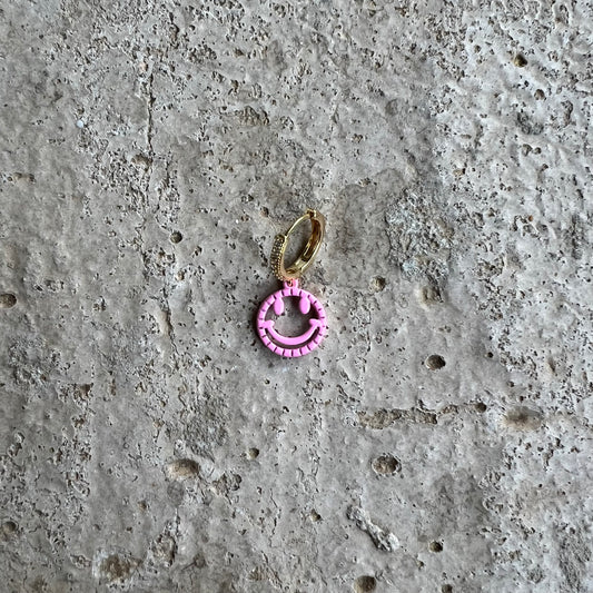 Ohrring 'HAPPY' in Rosa